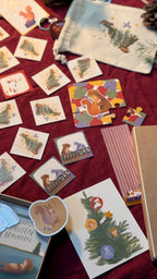 Adventsflausen für Kinder | 48teiliger Kalender mit der Flausenbande. Mit bedrucktem Stoffbeutel.