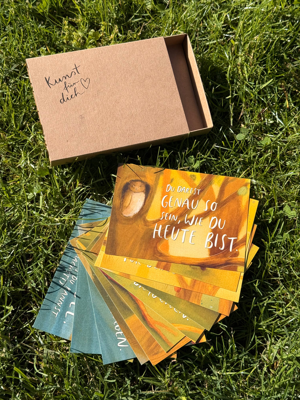 Box „Kunst für dich“ Tierbotschaften | Eine Schachtel mit allen 12 Tierbotschaften - als Geschenkset oder für dich selbst.