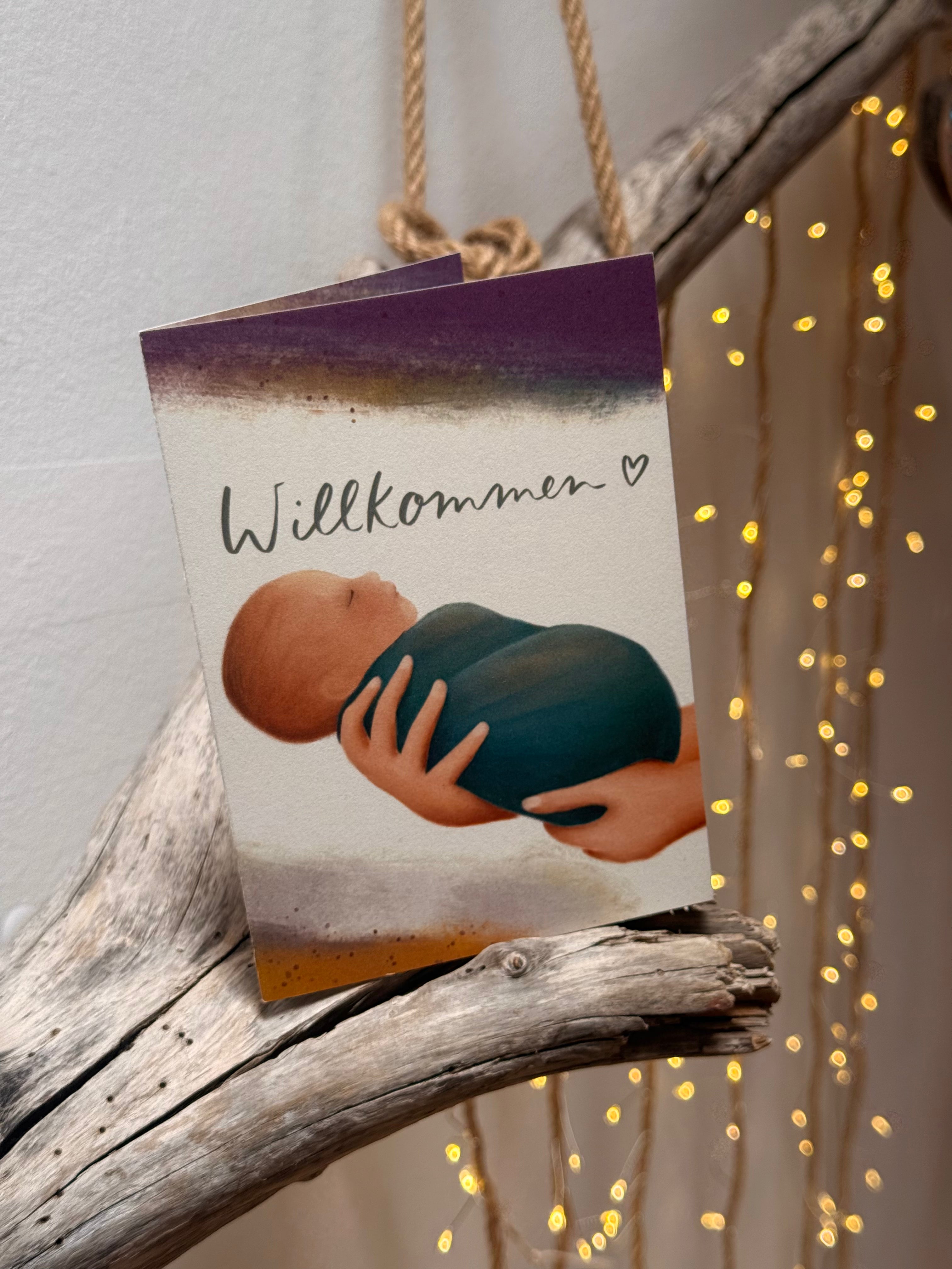 Klappkarte „Wiegekarte“ | Für Hebammen und Familien im Wochenbett. Mit viel Platz für Geburtsdaten und Gewichtsentwicklung deines Babys.