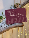 Postkarte "Nimm dir, was du zu Weihnachten brauchst." (Lila) | 15 Zettel zum Abreißen für eure Bedürfnisse.
