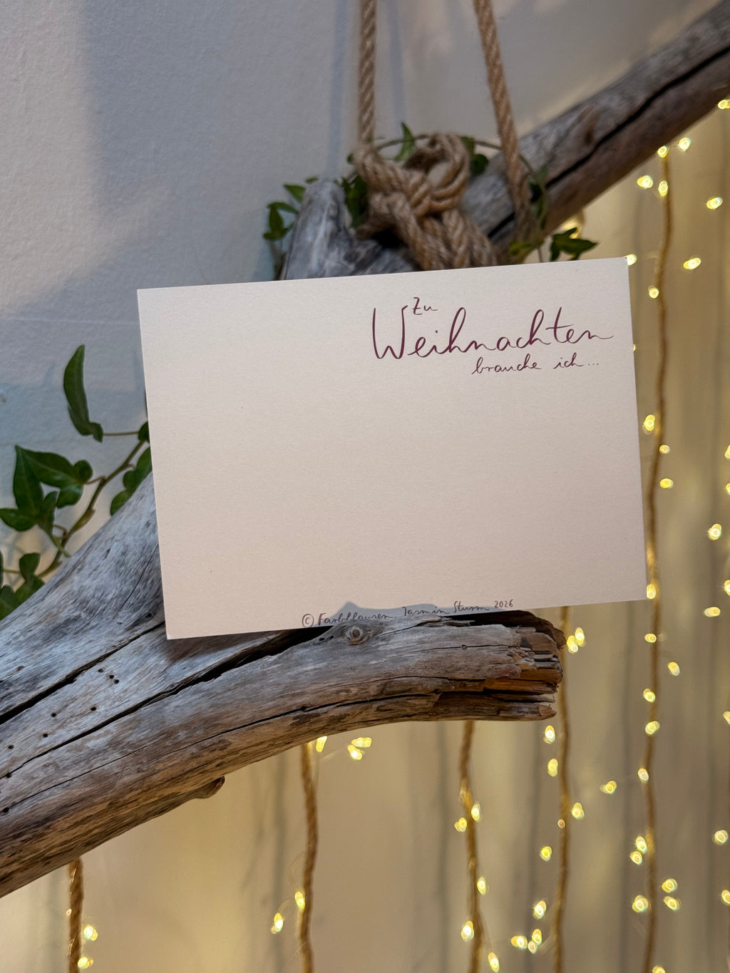 Postkarte "Nimm dir, was du zu Weihnachten brauchst." (Lila) | 15 Zettel zum Abreißen für eure Bedürfnisse.