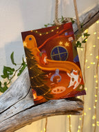 Postkarte "Weihnachten bei der Flausenbande" | Bo, Toni, Niki und Eli, viel Chaos und viel Liebe.