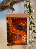 Postkarte "Weihnachten bei der Flausenbande" | Bo, Toni, Niki und Eli, viel Chaos und viel Liebe.