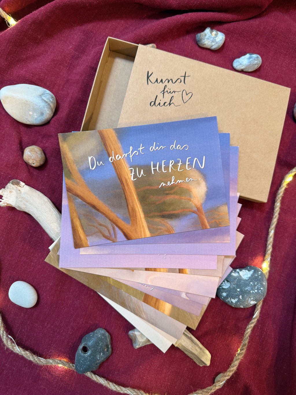 Box „Kunst für dich“ Meeresbotschaften | Eine Schachtel mit allen 12 Meeresbotschaften - als Geschenkset oder für dich selbst.