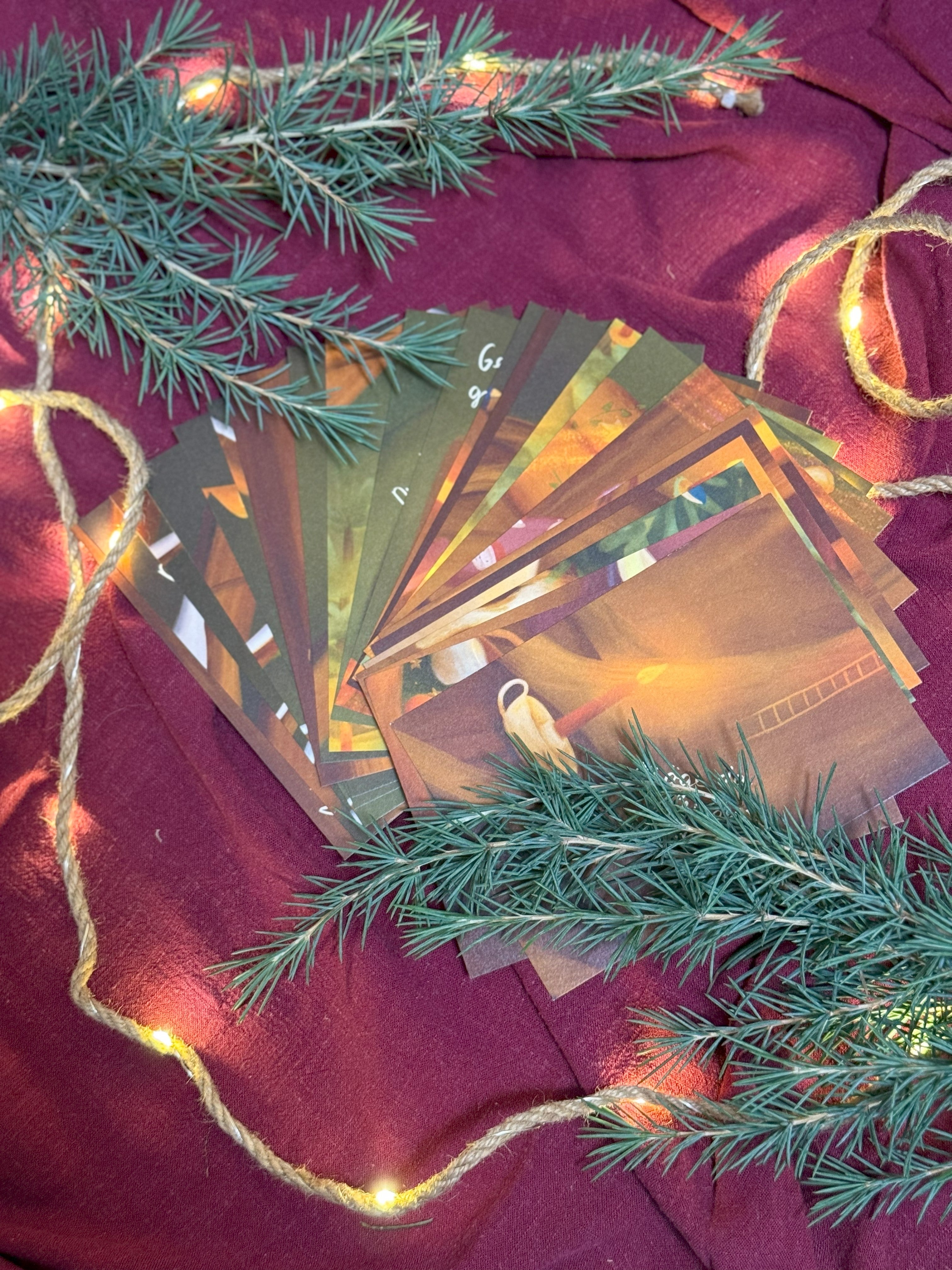 Adventskalender „Adventsflausen für dich“ | Eine zauberhafte Box mit 24 stärkenden Motiven und Sätzen, die gemeinsam ein großes Bild ergeben