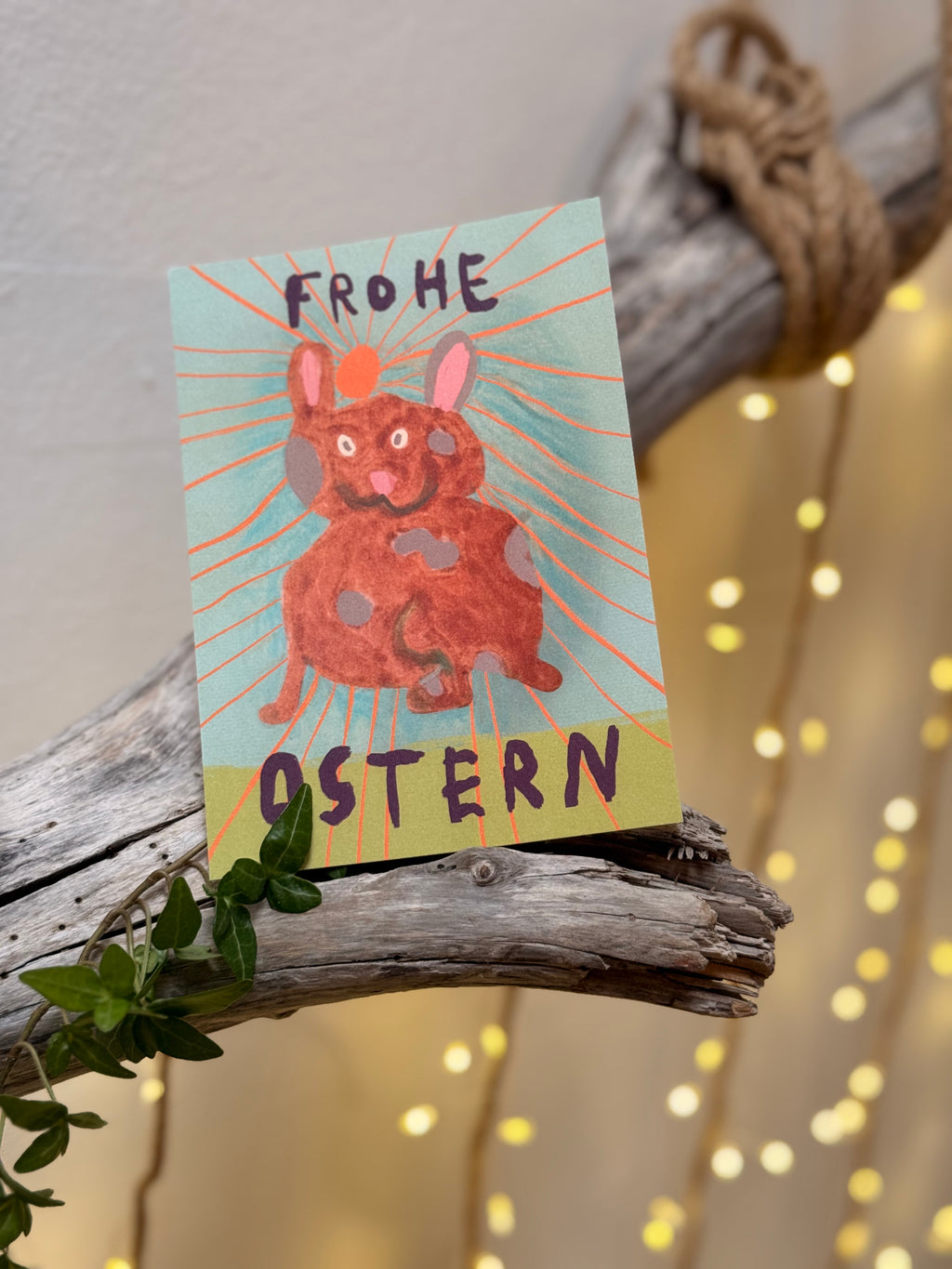 Postkarte „Osterhasi by Miniflause" | „Der hat die Eier schon versteckt.“