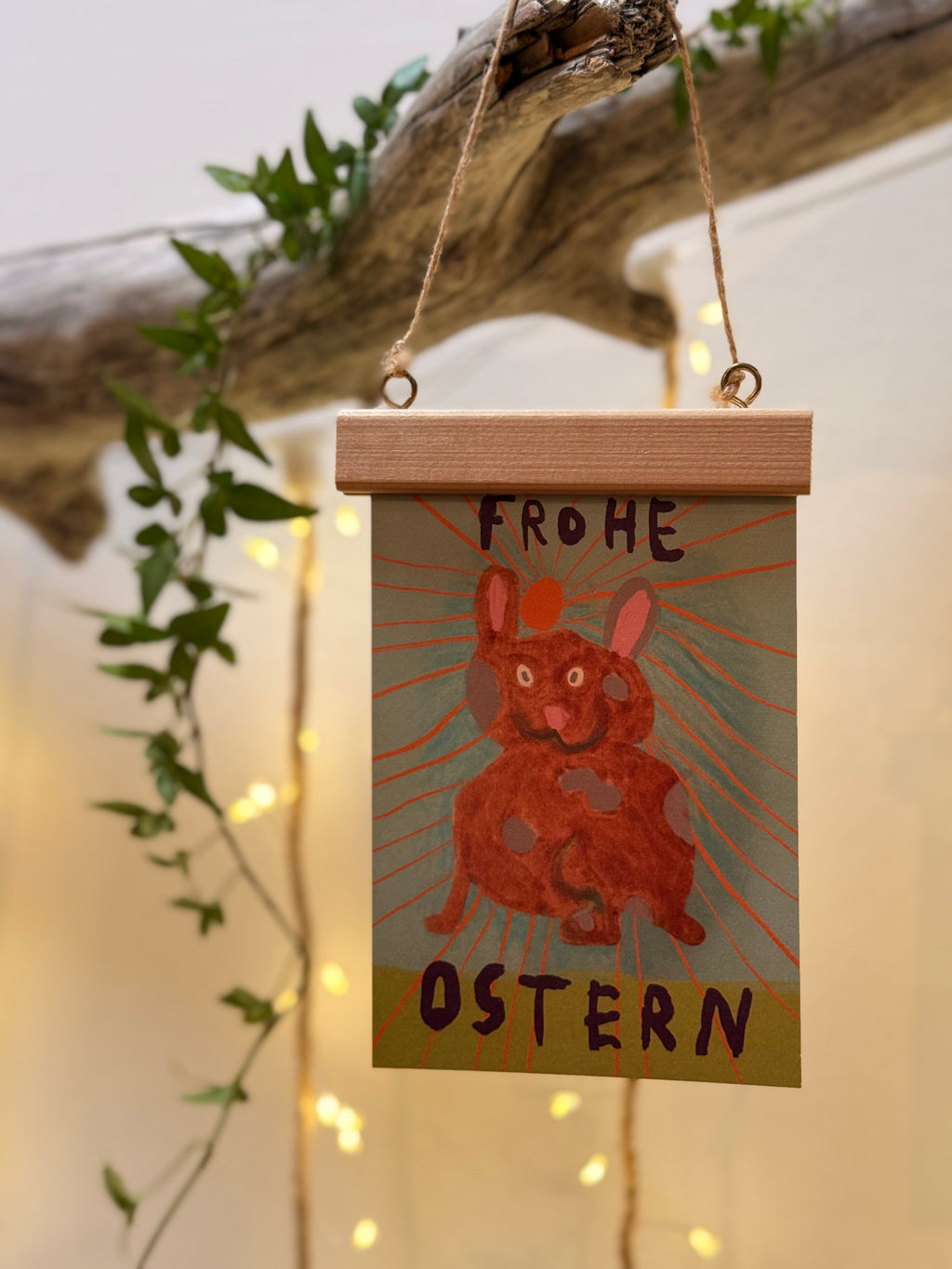 Postkarte „Osterhasi by Miniflause" | „Der hat die Eier schon versteckt.“