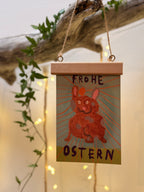 Postkarte „Osterhasi by Miniflause" | „Der hat die Eier schon versteckt.“