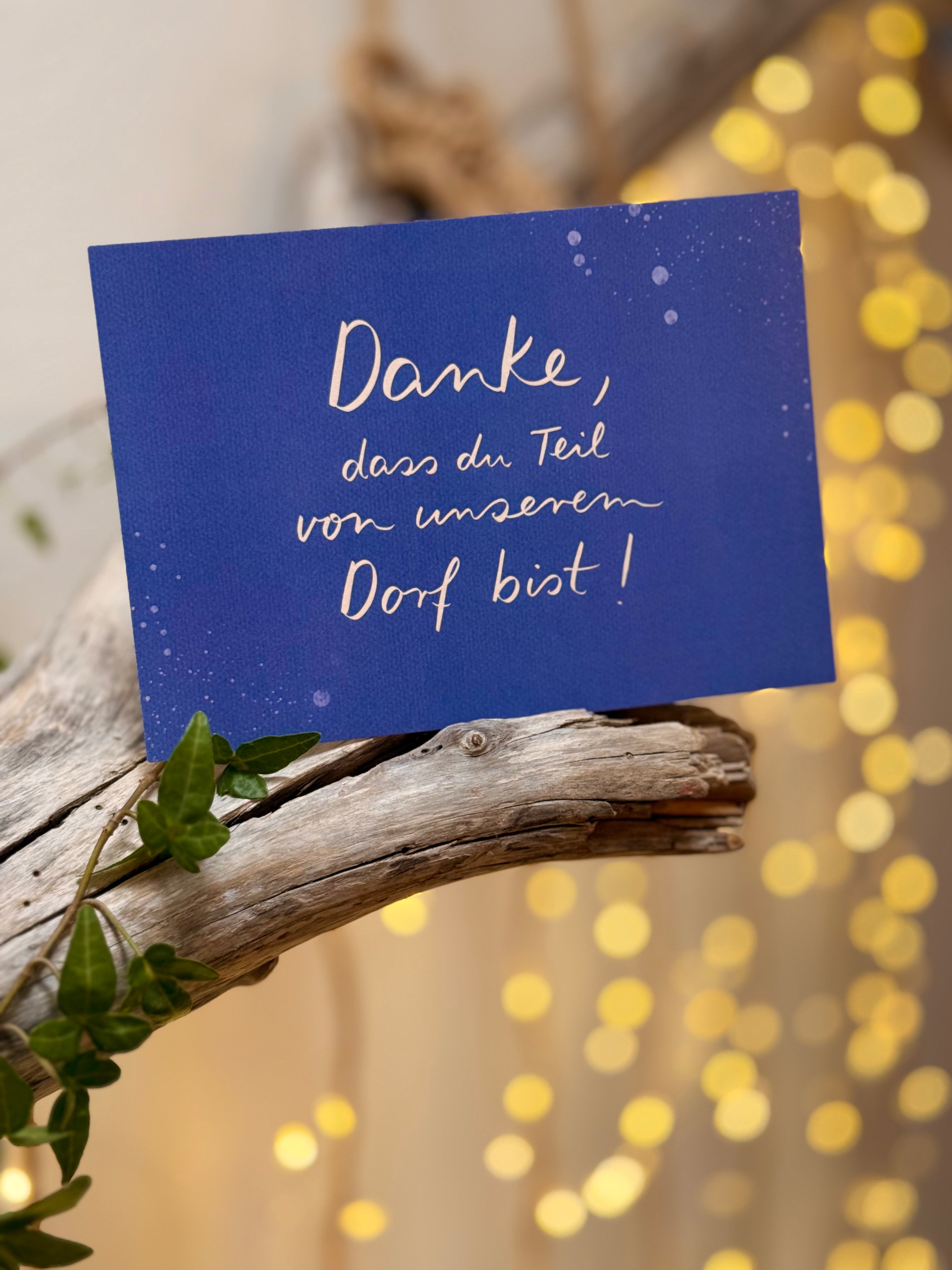 Postkarte „Danke, dass du Teil von unserem Dorf bist!“ | Ein Danke für die Menschen, die Alltagsschatz sind für dich.