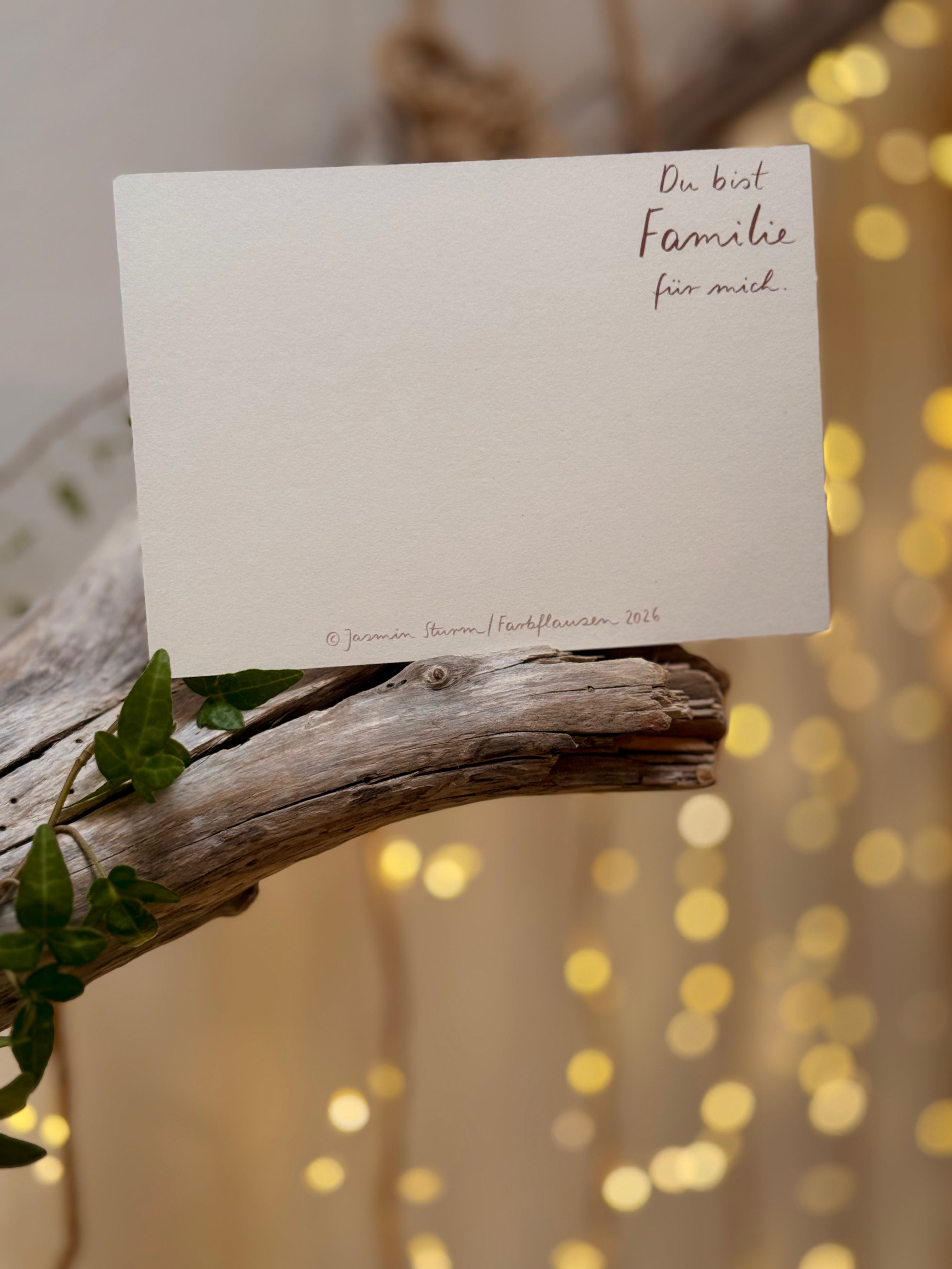 Postkarte „Du bist Familie für mich.“ | Eine Postkarte für (Chosen) Family.