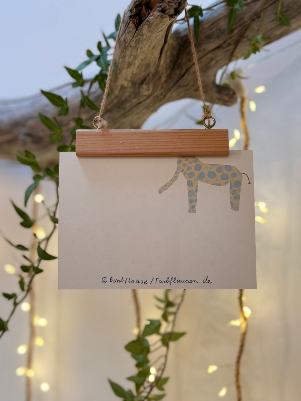 Postkarte "Punkte machen glücklich" | ein Elefant mit Punkten Punkten Punkten!