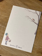 Postkarte "Winterwald" Illustration Reh Mond Schnee Kind Weihnachtskarte Advent Jahreszeitentisch Deko Tiere