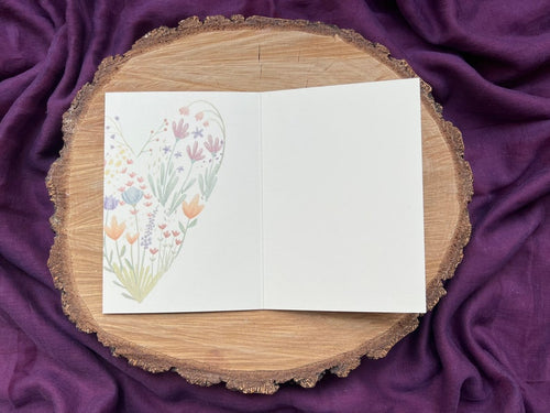 Klappkarte mit Wildblumenherz „Du bist ein Segen“ | Freundschaft, Danke, Geburtstag, Liebe, Geschenk, Garten, Handlettering, Illustrtration