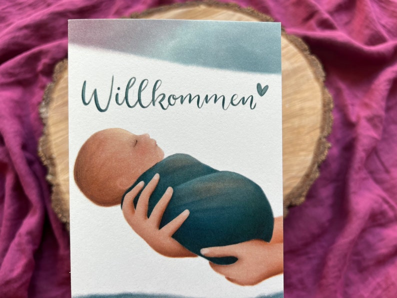 Klappkarte „Wiegekarte“ | Für Hebammen und Familien im Wochenbett. Mit viel Platz für Geburtsdaten und Gewichtsentwicklung deines Babys.