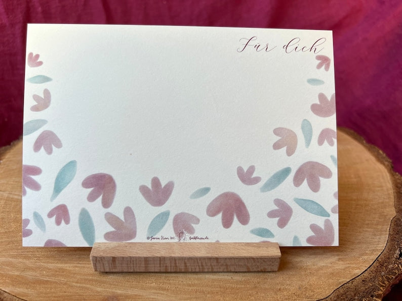 Postkarte "Gutschein" | Florale Karte für deine Gutscheine. Vorder- & Rückseite liebevoll illustriert mit Platz für deine Worte. Für Geburtstag und co!
