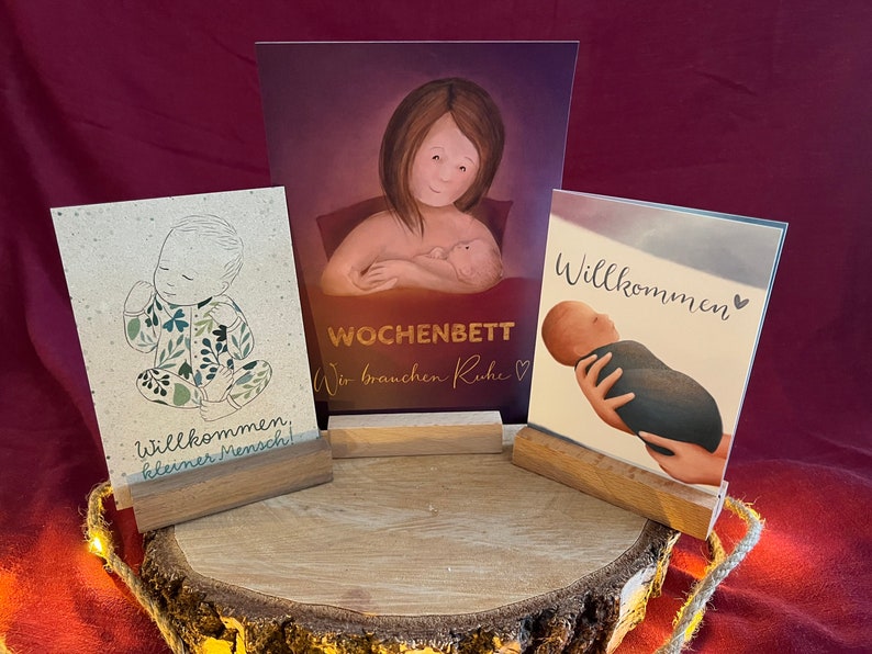 Kartenset „Geburt und Wochenbett“ | 3 wunderschöne, besondere Drucke, die helfen, Familien in das Leben mit Kind zu begleiten.