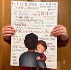 Kunstdruck "Botschaften für Kinder" | ein Kunstdruck mit 17 liebevollen Sätzen und einer warmen Illustration. Für alle, die mit Kindern zu tun haben.