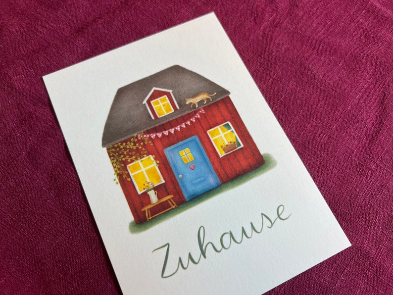 Postkarte "Zuhause" | eine Postkarte für Umzüge, Neuanfänge, heimelige Orte - und Menschen, bei denen du dich zuhause fühlst.