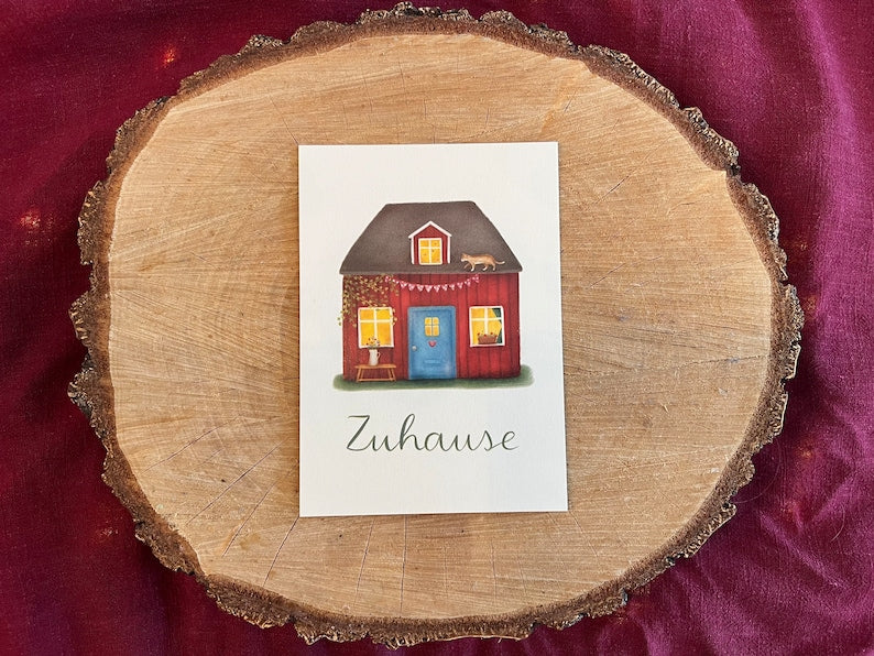 Postkarte "Zuhause" | eine Postkarte für Umzüge, Neuanfänge, heimelige Orte - und Menschen, bei denen du dich zuhause fühlst.
