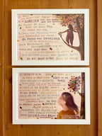 Kunstdrucke "Botschaften für Dich 1+2" | zwei A4-Drucke mit 31 liebevollen Sätzen und einer warmen Illustration. Ein Herzensmotiv!