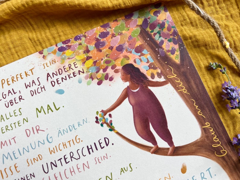 Postkartenset "Botschaften für Dich 1+2" | zwei Postkarten mit 31 liebevollen Sätzen und einer warmen Illustration. Ein Herzensmotiv!