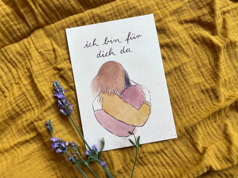 Postkarte „Für dich da“ | eine Illustration für alle, die eine Umarmung brauchen.