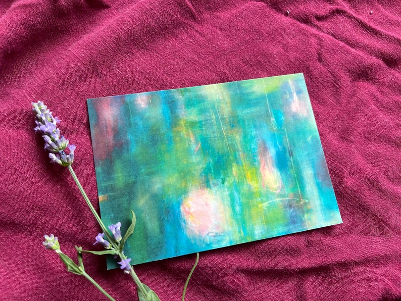 Postkarte „Abstrakt“ | Ein abstraktes Motiv in leuchtenden Farben.