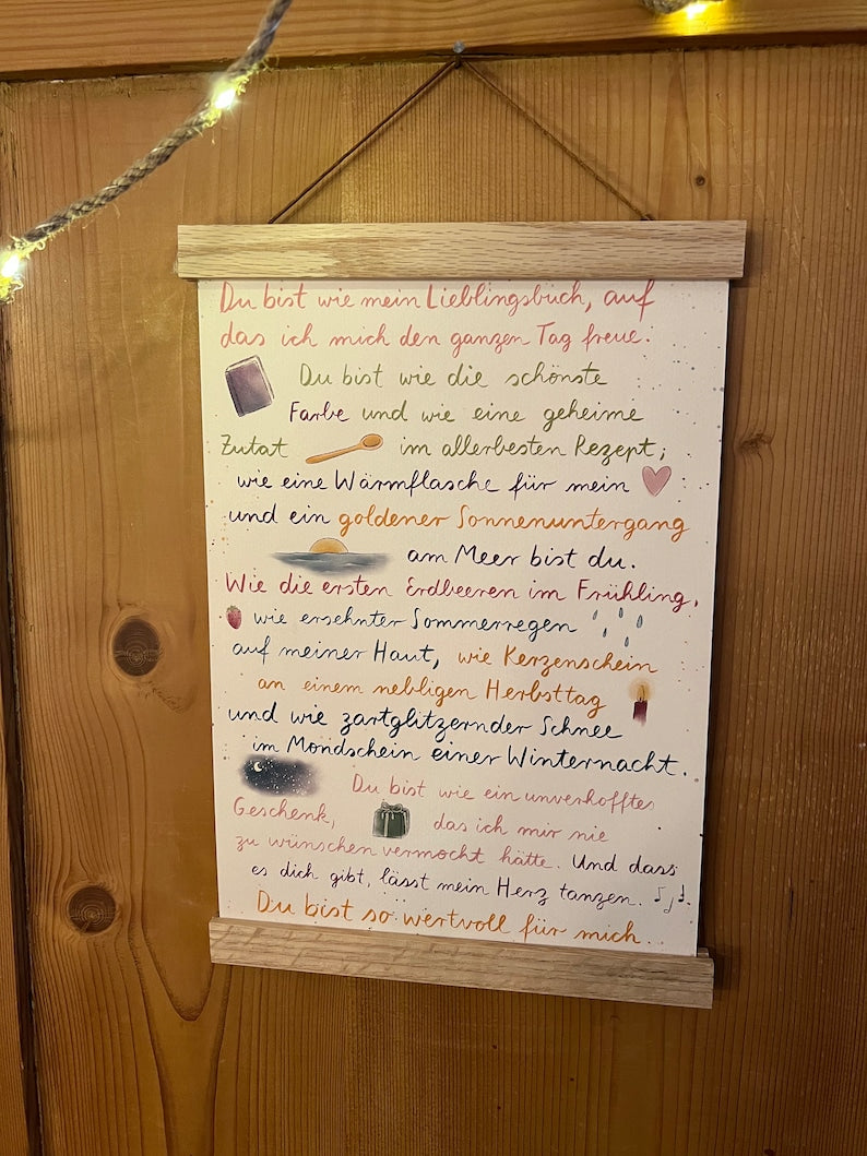 Kunstdruck "Du bist so wertvoll für mich" | Eine Kunstdruck mit 12 liebevollen Botschaften - für dich und alle, die dir wertvoll sind.