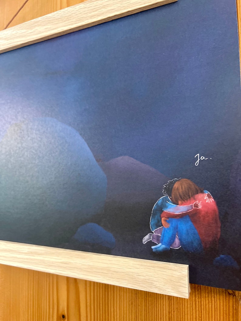 Kunstdruck  "Ich halte dich" | Eine Illustration über Aushalten und Gehaltensein, Trauer und Trost.