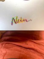 Sticker „Nein.“ | Ein hochwertiger Sticker mit Glitzereffekt über ein kleines Wort mit großer Wirkung - zur Personalisierung von Handy usw