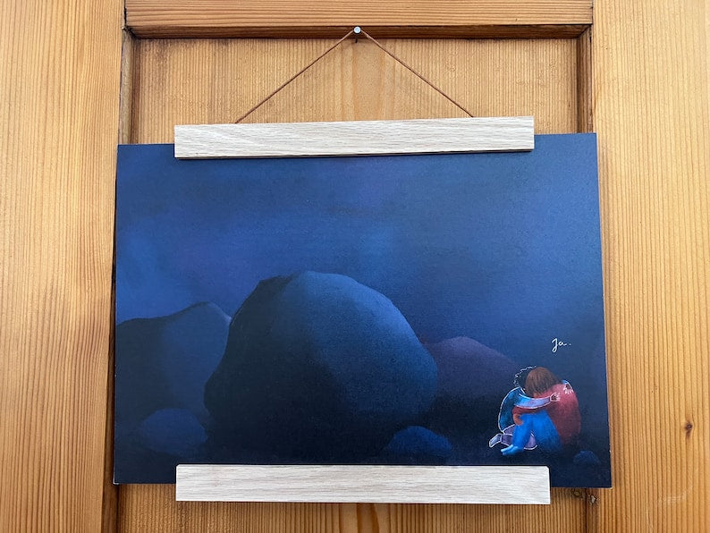 Kunstdruck  "Ich halte dich" | Eine Illustration über Aushalten und Gehaltensein, Trauer und Trost.