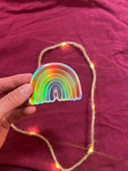 Sticker „Regenbogen“ | Ein hochwertiger holographischer Sticker mit Regenbogeneffekt - zur Personalisierung von Handy, Fahrrad, Laptop usw.