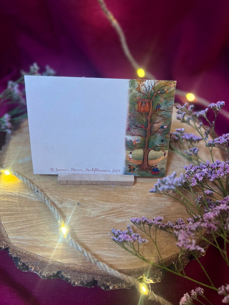 Postkarte „Mein Weg muss nicht deiner sein.“ | Baumbotschaften 9: Ein Affirmationsmotiv über Werte und meinen inneren Kompass.