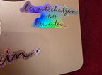 Sticker „bewertschätzen statt bewerten“ | Hochwertiger holographischer Sticker mit Regenbogeneffekt - zur Personalisierung von Handy, ...
