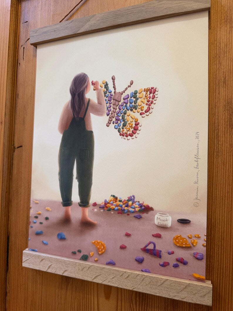 Kunstdruck „Scherbenhaufen | Mosaik | Es darf Neues werden | Am richtigen Platz“ | Ein Motiv für alle, die es fühlen.