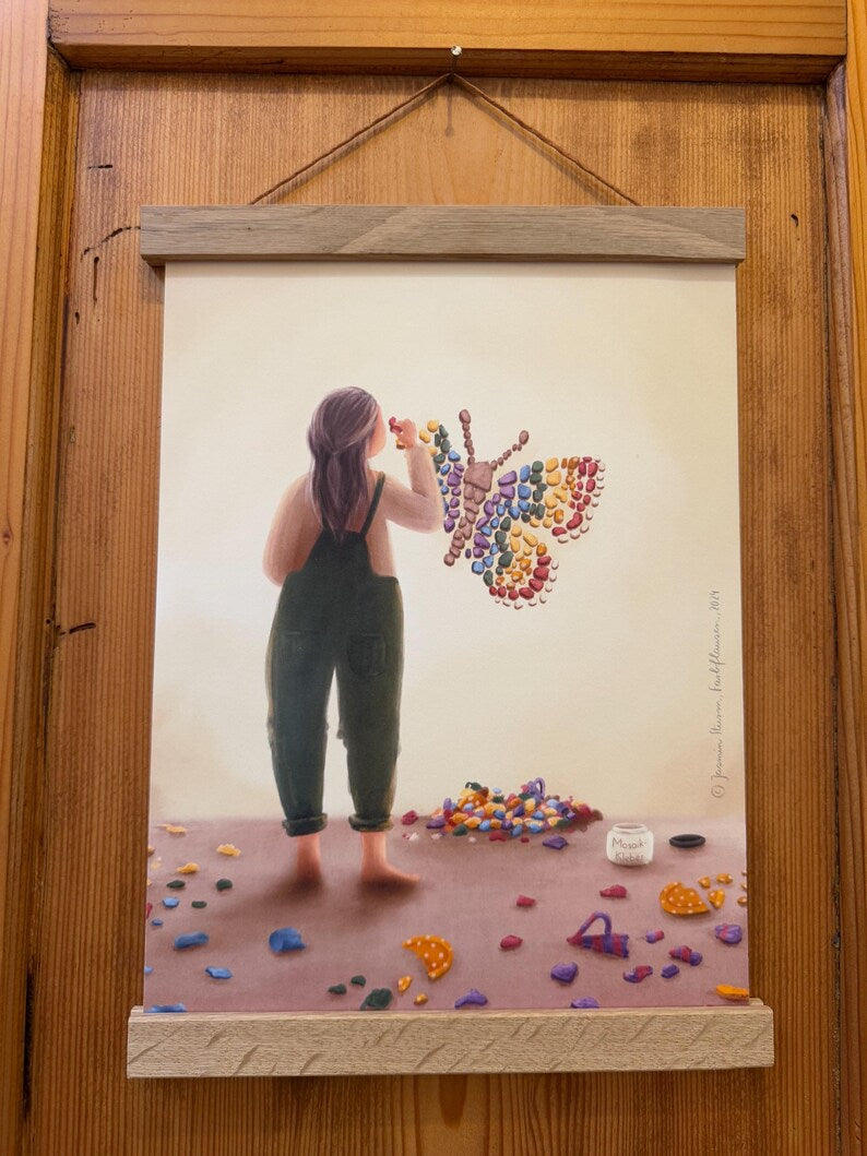 Kunstdruck „Scherbenhaufen | Mosaik | Es darf Neues werden | Am richtigen Platz“ | Ein Motiv für alle, die es fühlen.