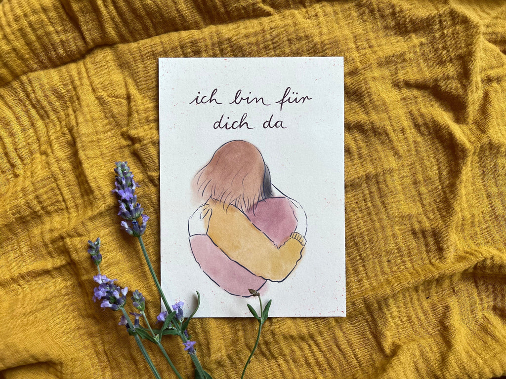 Postkarte „Für dich da“ | eine Illustration für alle, die eine Umarmung brauchen.