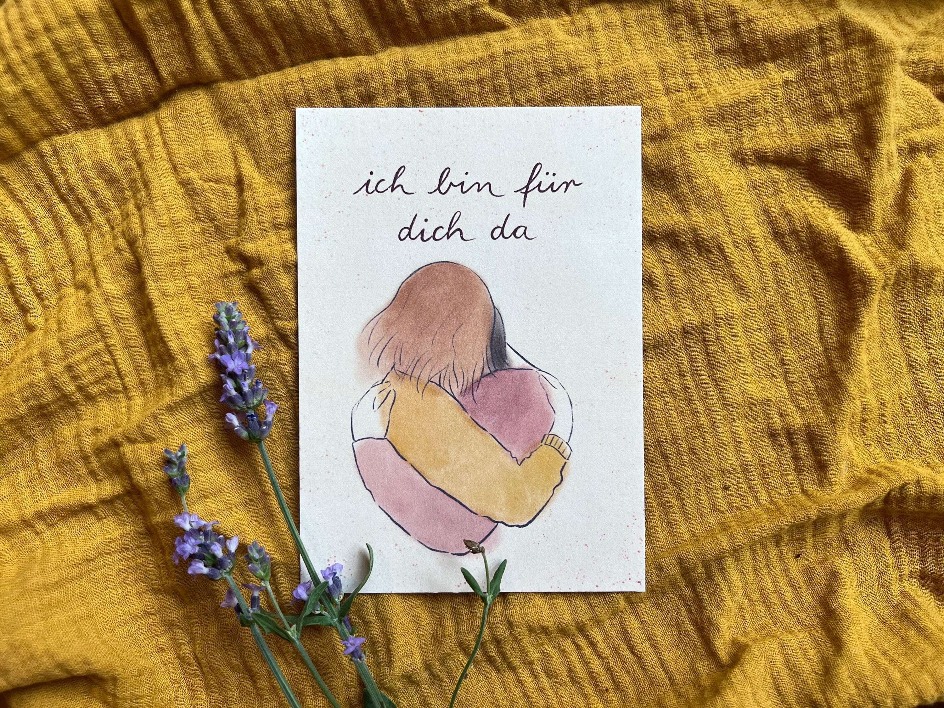 Postkarte „Für dich da“ | eine Illustration für alle, die eine Umarmung brauchen.
