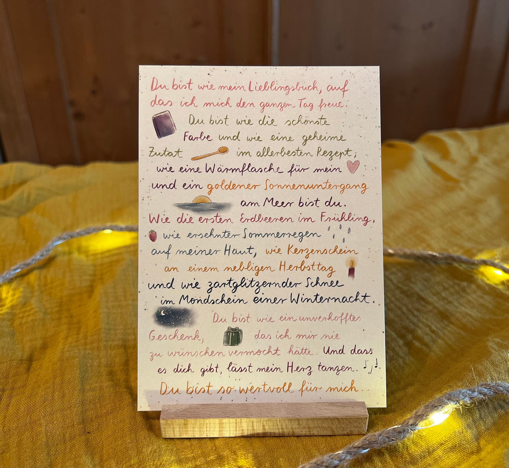 Postkarte "Du bist so wertvoll für mich" | Eine Postkarte mit 12 liebevollen Botschaften - für dich und alle, die dir wertvoll sind.