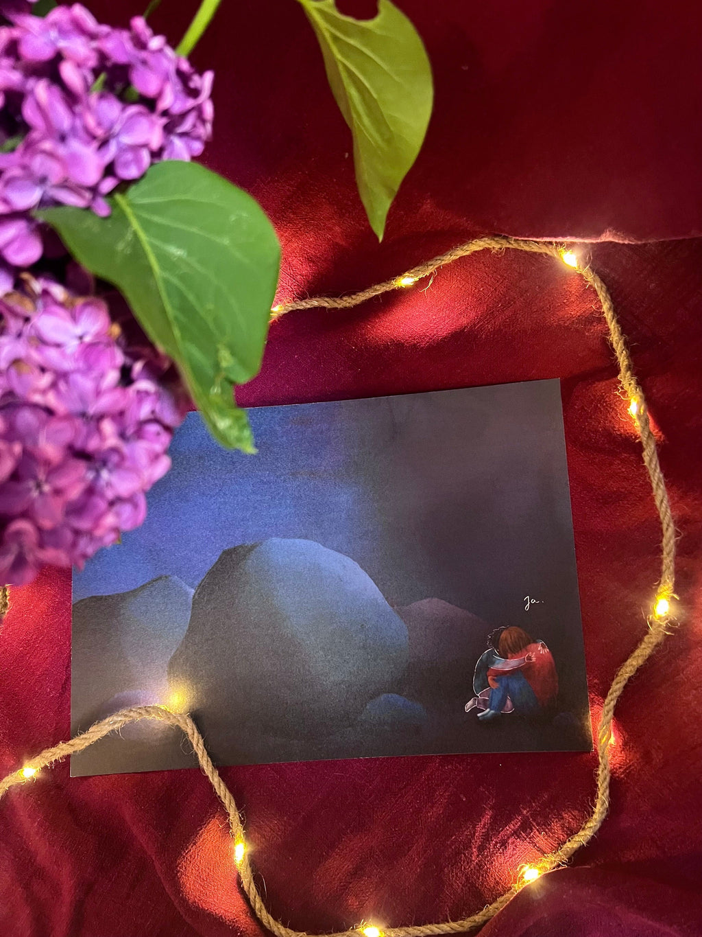 Kunstdruck  "Ich halte dich" | Eine Illustration über Aushalten und Gehaltensein, Trauer und Trost.