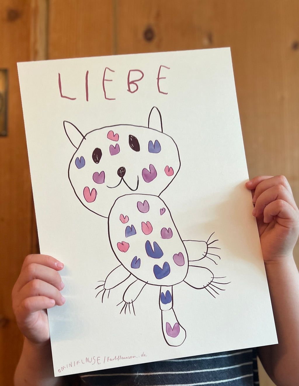 Kunstdruck "Miniliebe by Miniflause" | Ein Kunstdruck mit mit einer Katze und sehr viel Liebe