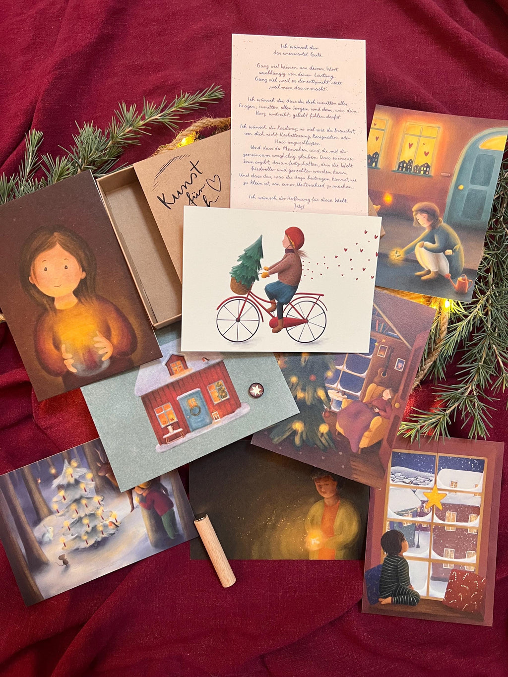 Box „Kunst für dich“ Weihnachtszauber | Eine Schachtel mit 9 Weihnachtsmotiven - als Geschenkset oder für dich selbst.